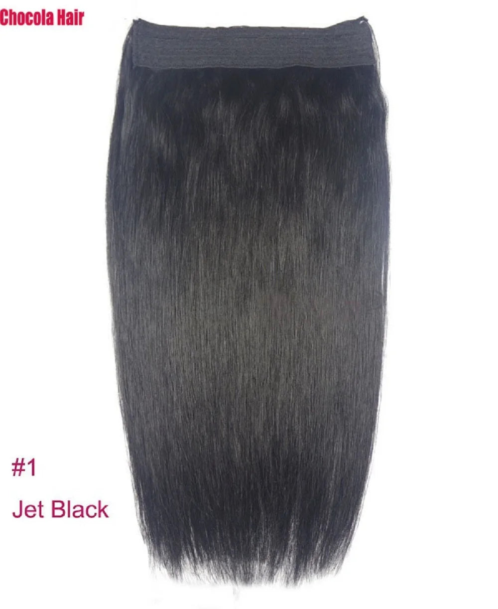 Halo Hair Extensions Brazilian Remy  Human Hair Extensions Secret Wire No Clip - 24 Timmar Deals