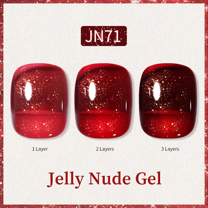 Transparent Jelly Nude Gellack 10ml Sheer Glitter Crystal Varnish - 24 Timmar Deals