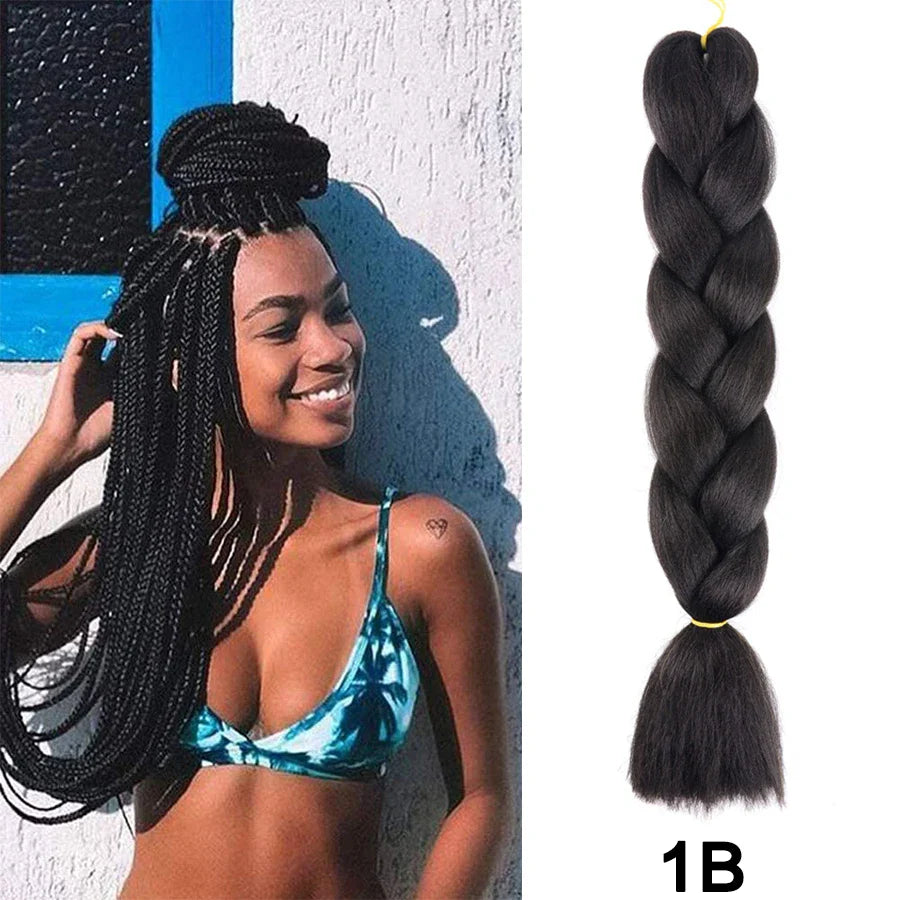 Syntetiska hårförlängningar för att göra afrikanskt fläthår högtemperaturfiber - 24 Timmar Deals