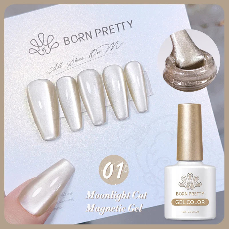10ml Magic Cat Magnetic Gel Nail Polish Sparking Aurora Silver Effect Soak Off UV Gel Varnis Semi-Transparent - 24 Timmar Deals