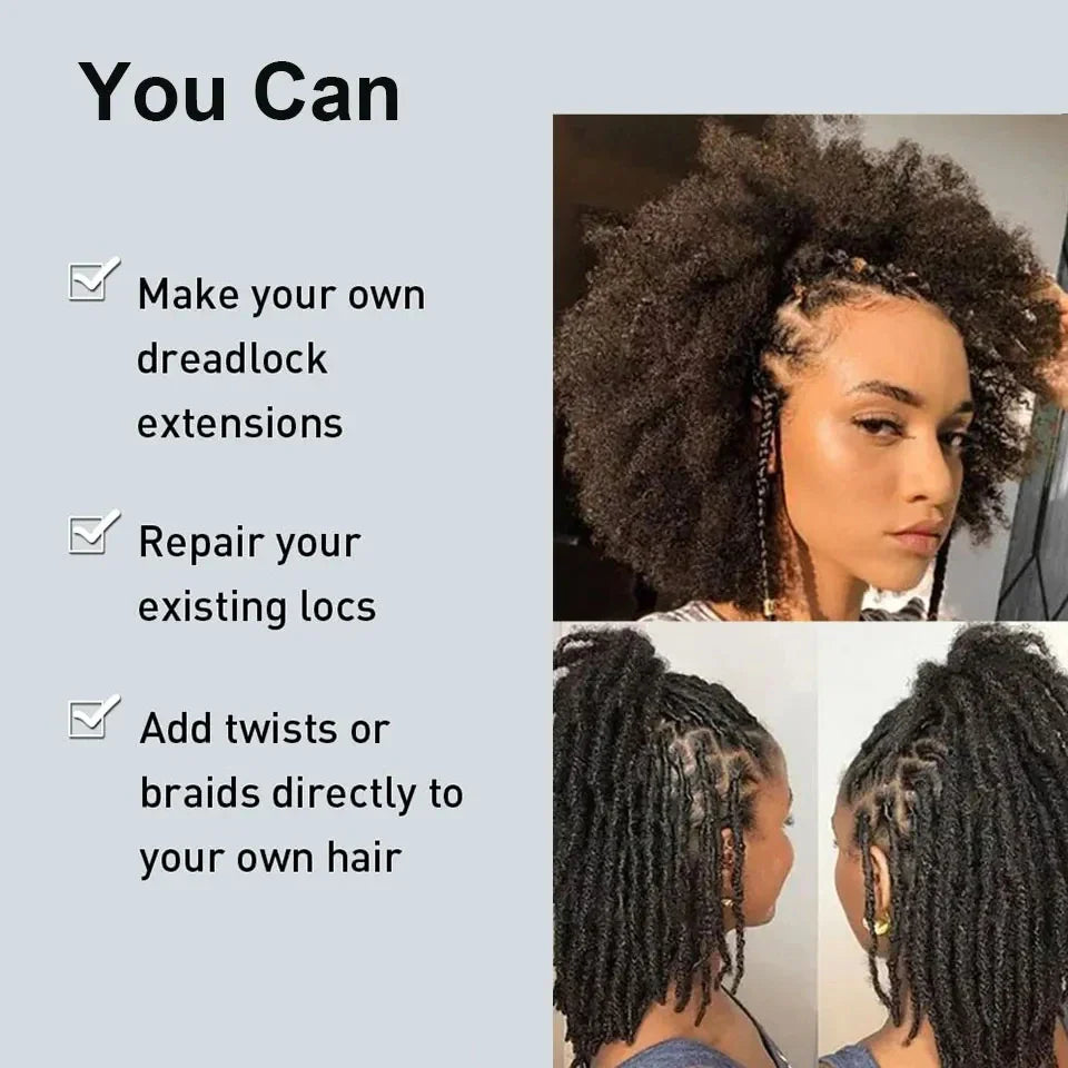 Afro Kinky lockigt människohår Bulk Dreadlock Virkad Flätning Färgat hårförlängning 50g - 24 Timmar Deals