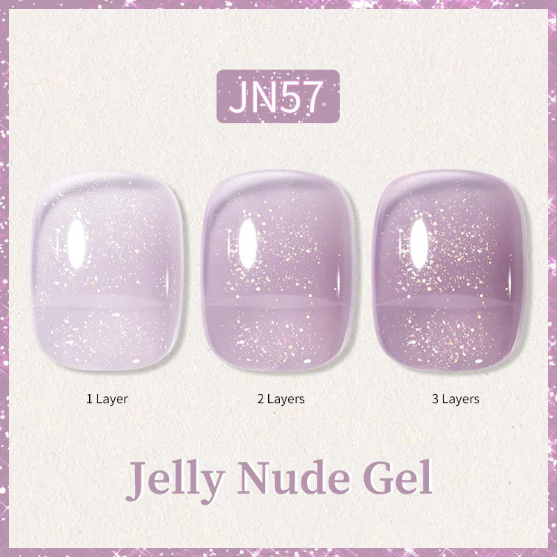 Transparent Jelly Nude Gellack 10ml Sheer Glitter Crystal Varnish - 24 Timmar Deals