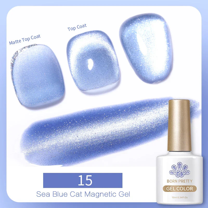 10ml Magic Cat Magnetic Gel Nail Polish Sparking Aurora Silver Effect Soak Off UV Gel Varnis Semi-Transparent - 24 Timmar Deals