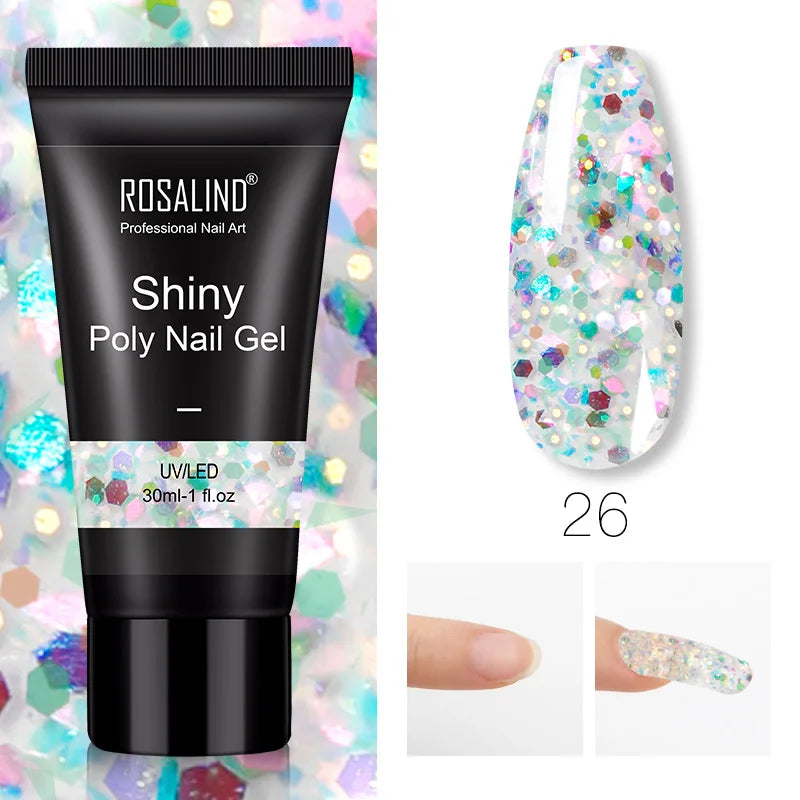 Poly Gel Akryl Extension Crystal Nail Art Hybrid Lack Slip Solution Poly Nagellack Semi Permanent 15/30ml - 24 Timmar Deals