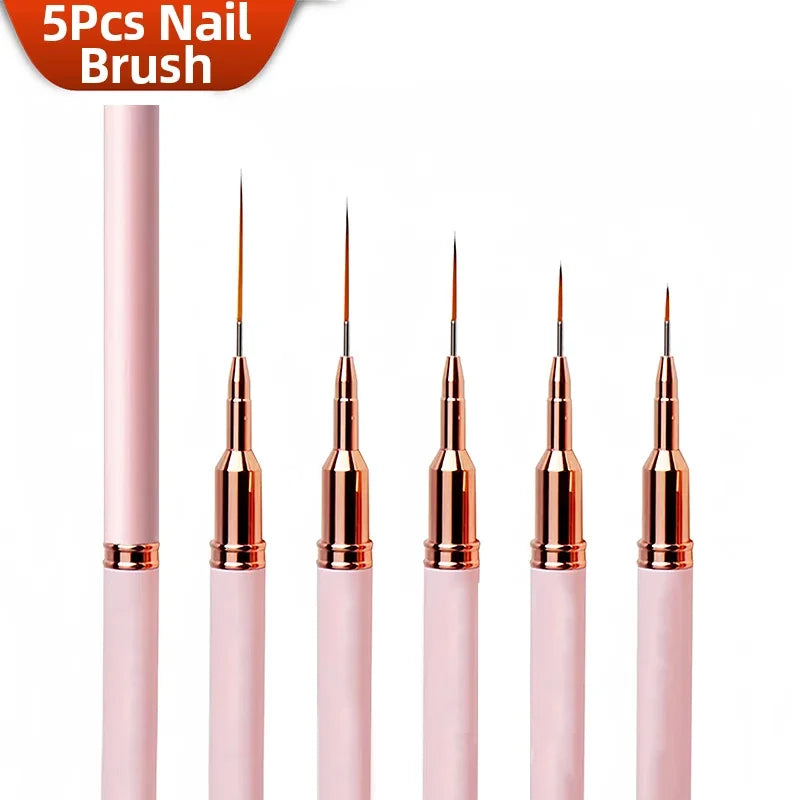 7/9/11/15/25MM Nail Liner Pensel Sett - 24 Timmar Deals