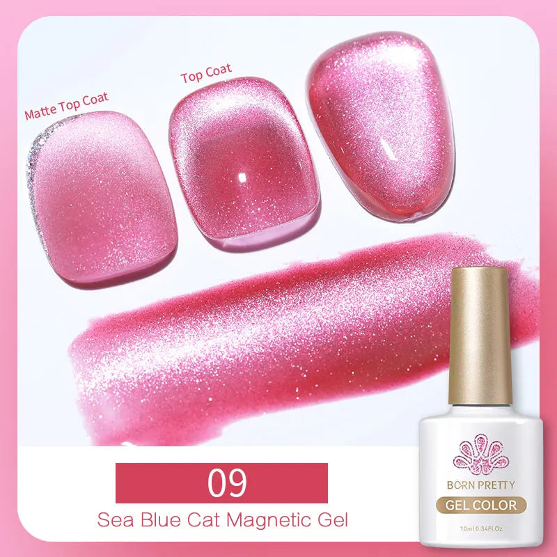 10ml Magic Cat Magnetic Gel Nail Polish Sparking Aurora Silver Effect Soak Off UV Gel Varnis Semi-Transparent - 24 Timmar Deals