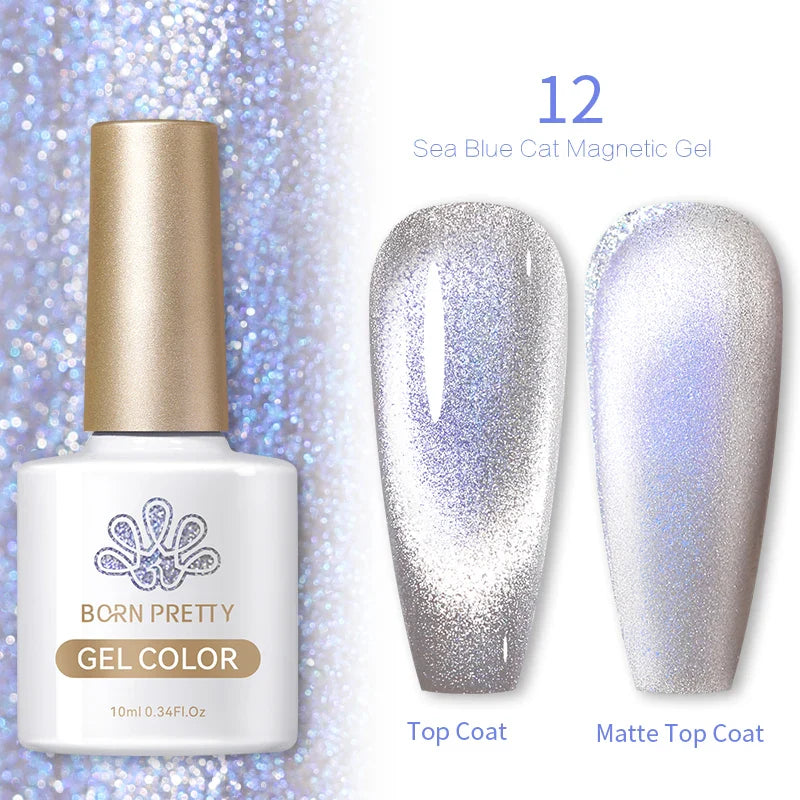 Reflekterande Cat Magnetic Gellack 10ML Silver Shinning Glitter Vernis Semi Permanent Soak Off Magnetic UV Gel - 24 Timmar Deals