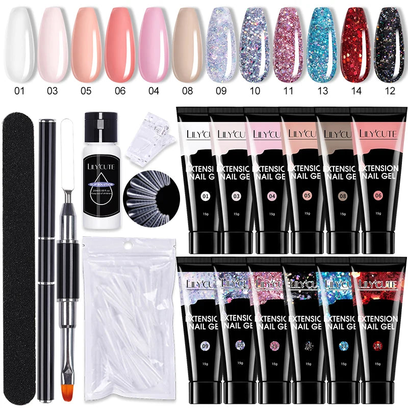 15ml Polygel Nail Extension Set - 24 Timmar Deals
