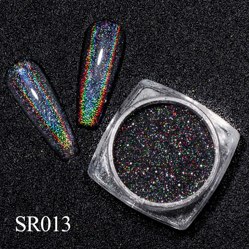 Holografisk Nail Glitter Pulver Laser Pigment Nail Art Dust Mirror Chrome - 24 Timmar Deals