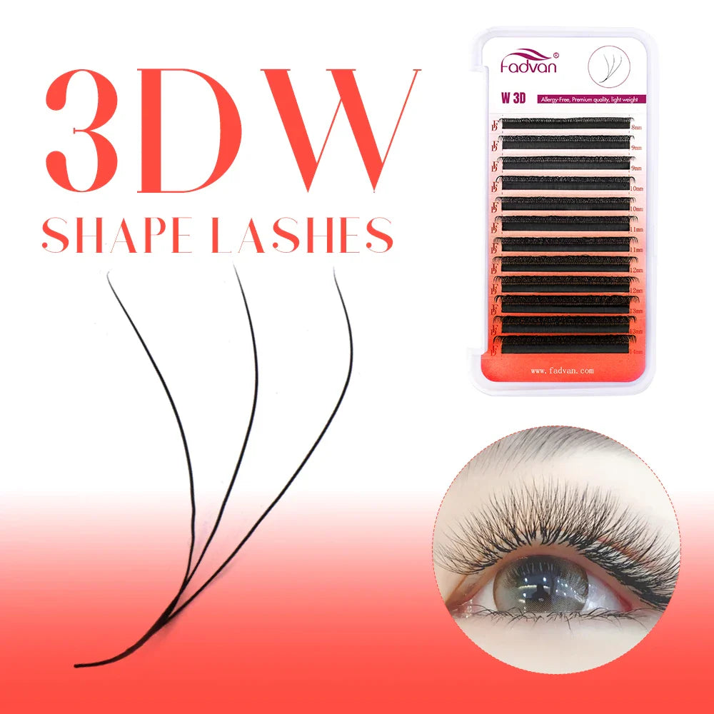 Automatic Flowering W Shape Bloom 3D 6D Premade Fans Eyelash Extensions Natural Soft Light Individual Volume Lashes - 24 Timmar Deals