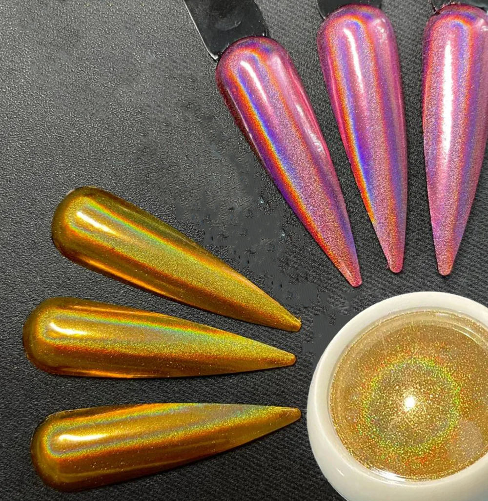 Holographic Nail Powder Net-2g Chrome Laser Mirror Glitter - 24 Timmar Deals