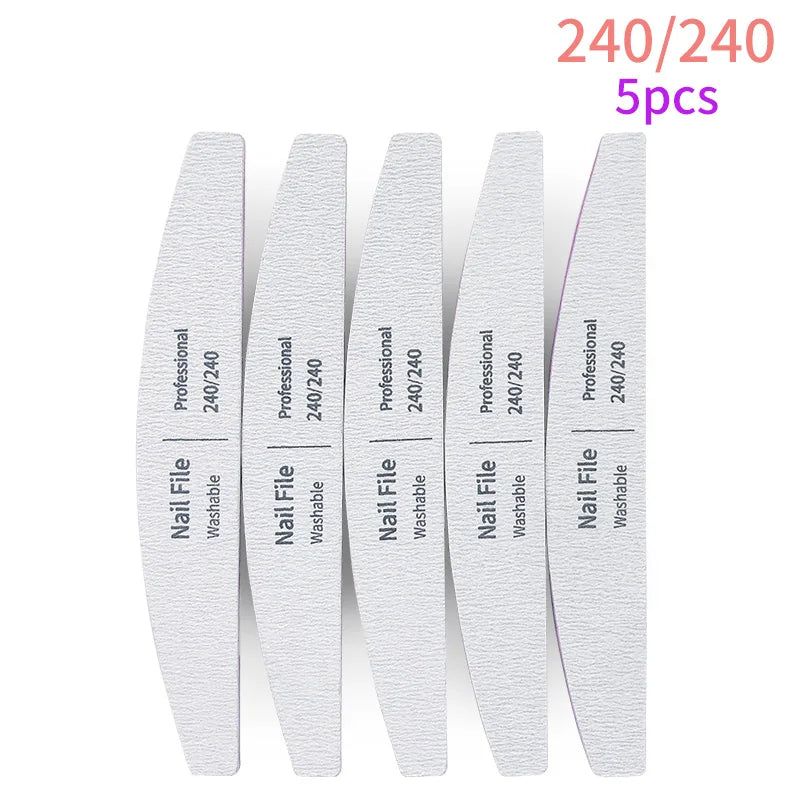 Nail File 100 to 180 Professional Tools Emery for Manicure Lime 240 Sandpaper Gel Polishing Files for Nails Buffers Set Polisher - 24 Timmar Deals
