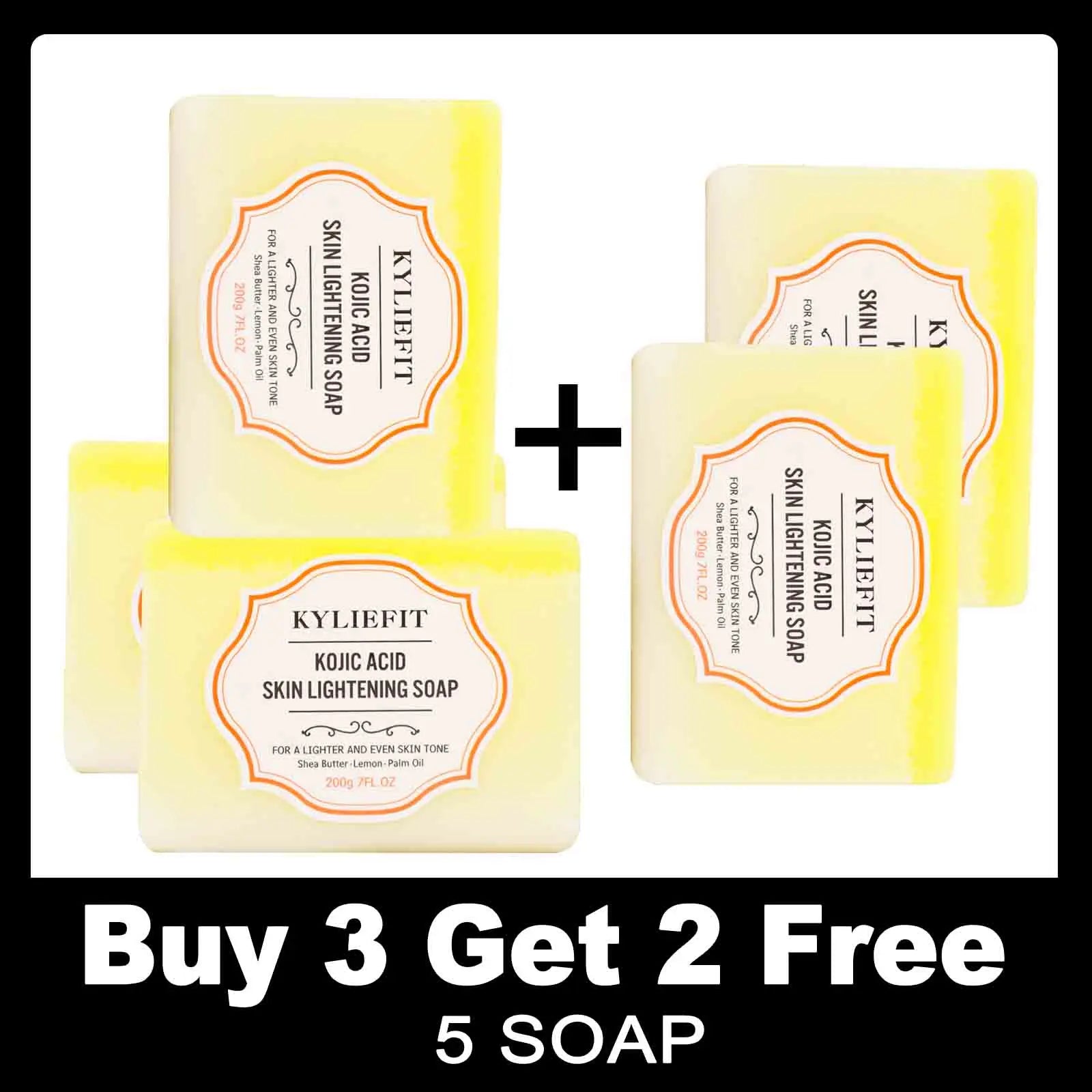 KYLIEFIT Brightening Soap Bar, Exfoliation, Clean, Smooth, Even Skin Tone, With Kojic Acid, Shea Butter, For Face And Body Use - 24 Timmar Deals