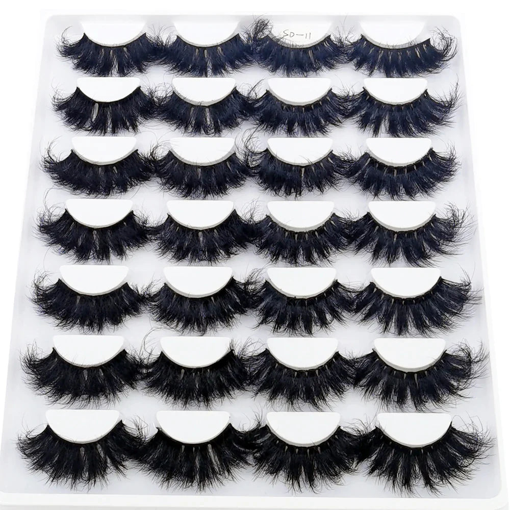 Lashes 14 Pairs Eyelashes Faux Mink Eyelashes Long Lasting Fluffy 25mm Mink Lashes Dramatic Volume lashes Extension Thick Long - 24 Timmar Deals