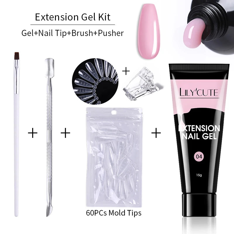 15ml Polygel Nail Extension Set - 24 Timmar Deals