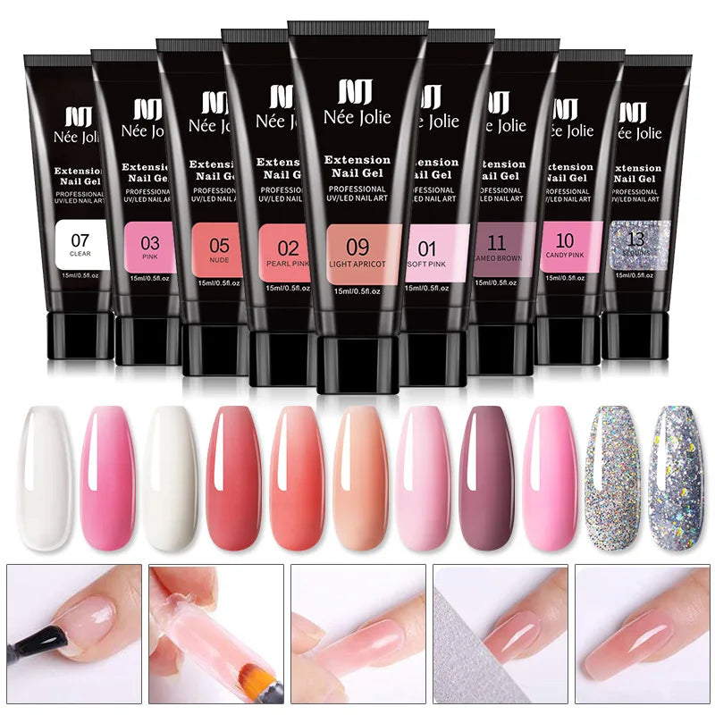 Poly Nail Gel Kit with 6W LED Lamp - 24 Timmar Deals