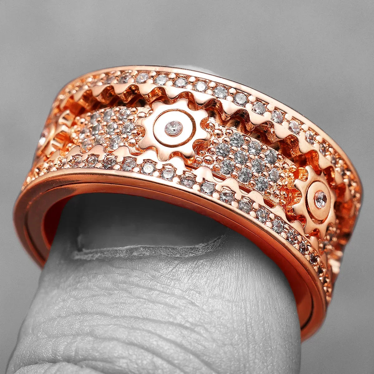 Gear Men Rings Stainless Steel - 24 Timmar Deals