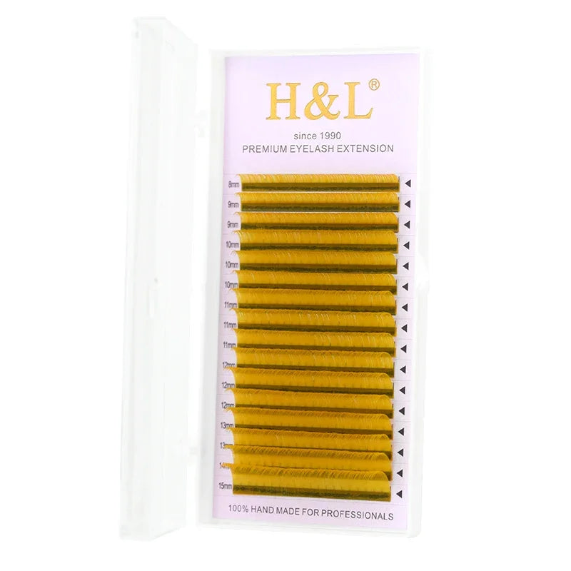 H&L Color Russian Volume Eyelashes Extension Curl Eyelash Extension Mink Lashes Individual Eyelashes Makeup Tool - 24 Timmar Deals