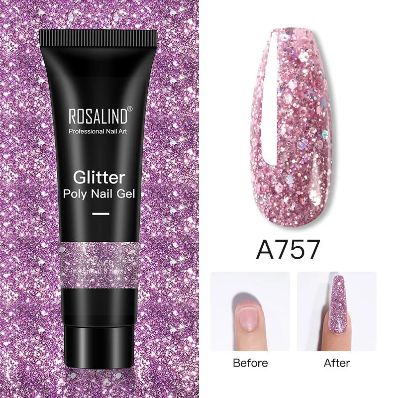 Poly Gel Akryl Extension Crystal Nail Art Hybrid Lack Slip Solution Poly Nagellack Semi Permanent 15/30ml - 24 Timmar Deals