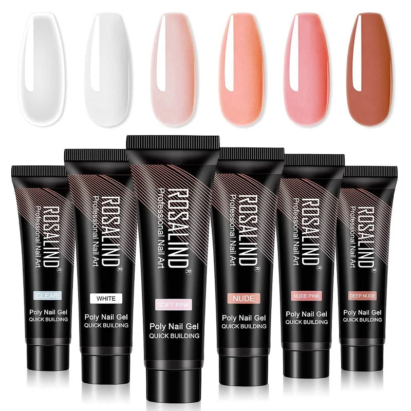 15/30 ml Poly Nail Gel Semi Permanent Akryl Extension Crystal Nail Art Fast Builder Hybrid Lack UV Poly Nagellack - 24 Timmar Deals