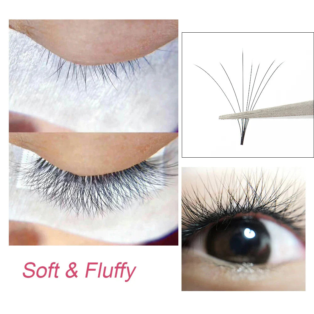 Eyelashes Makeup Easy Fans Wires Extension Bloom Auto Fans Eyelash mega volume Lashes Quality Natural - 24 Timmar Deals