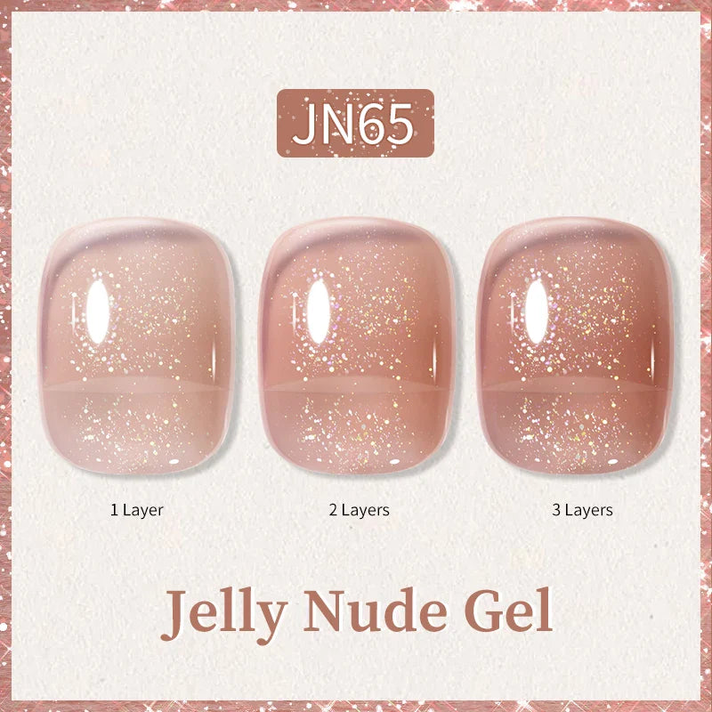 Transparent Jelly Nude Gellack 10ml Sheer Glitter Crystal Varnish - 24 Timmar Deals