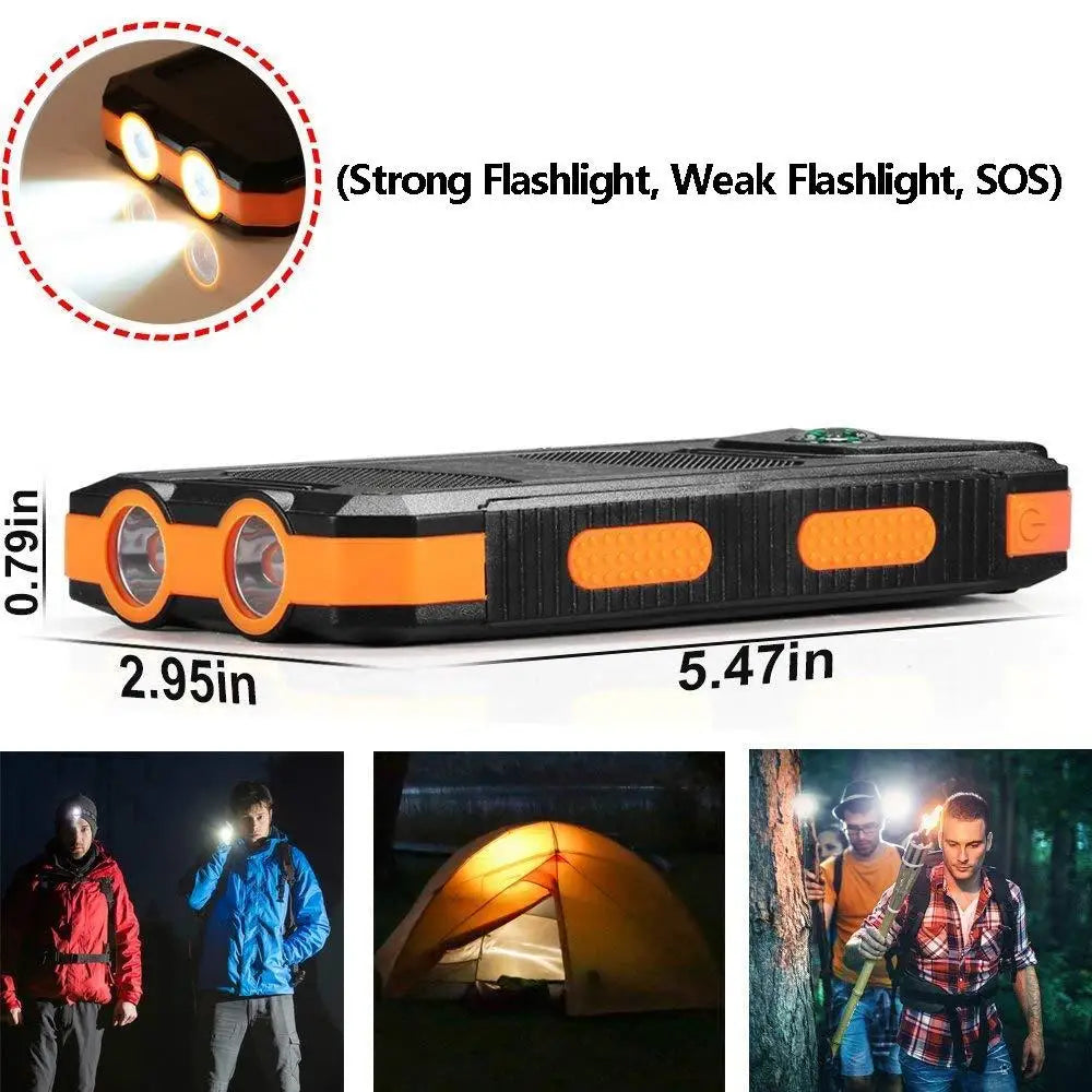 80000mAh Solar Power Bank Waterproof Battery External Portable Outdoor Dual USB Charger PowerBank LED For IPhone Xiaomi Samsung - 24 Timmar Deals