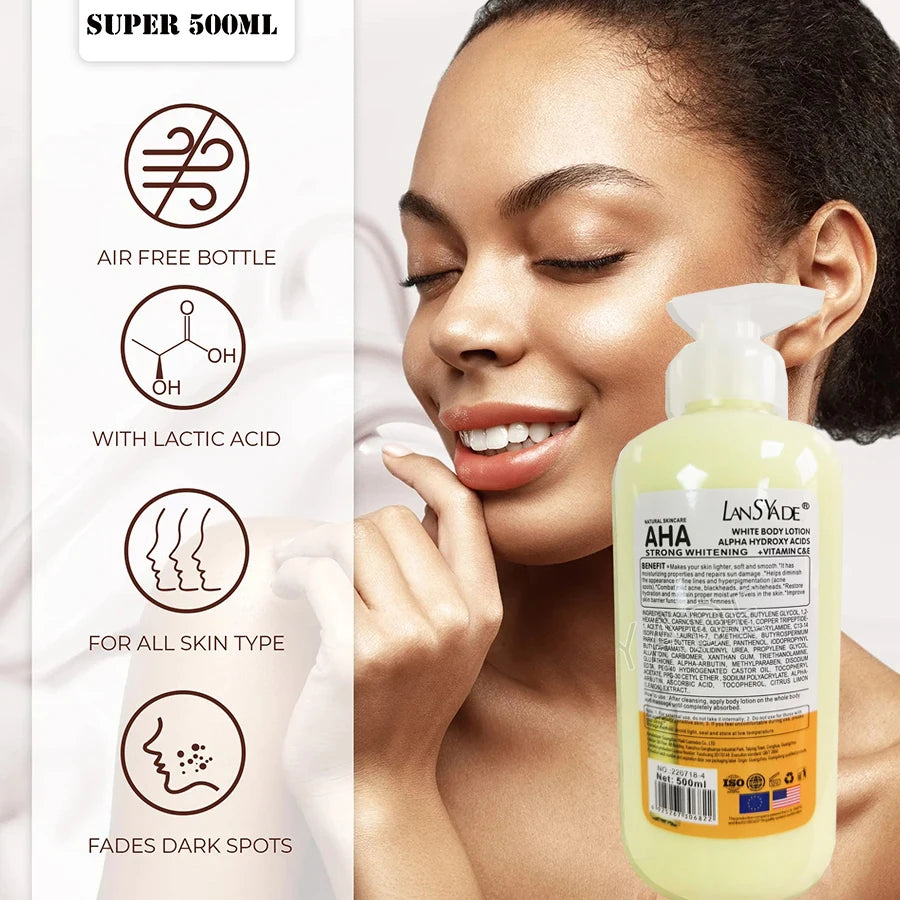500ml AHA Whitening Body Lotion ALPHA Hydroxy Syror+Vitamin C&E - 24 Timmar Deals