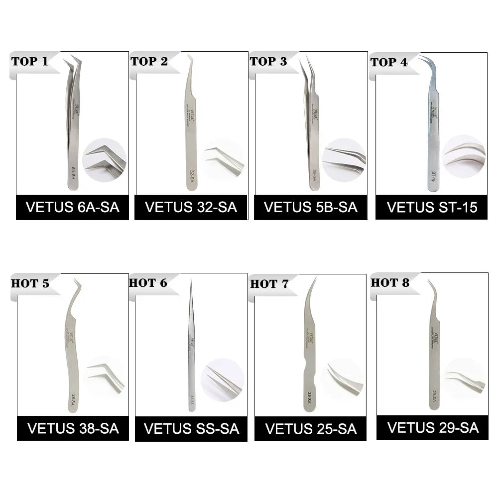VETUS Ögonfranspincett 3D volym ögonfransförlängning pincett volym frans pincett Utmärkt stängning - 24 Timmar Deals