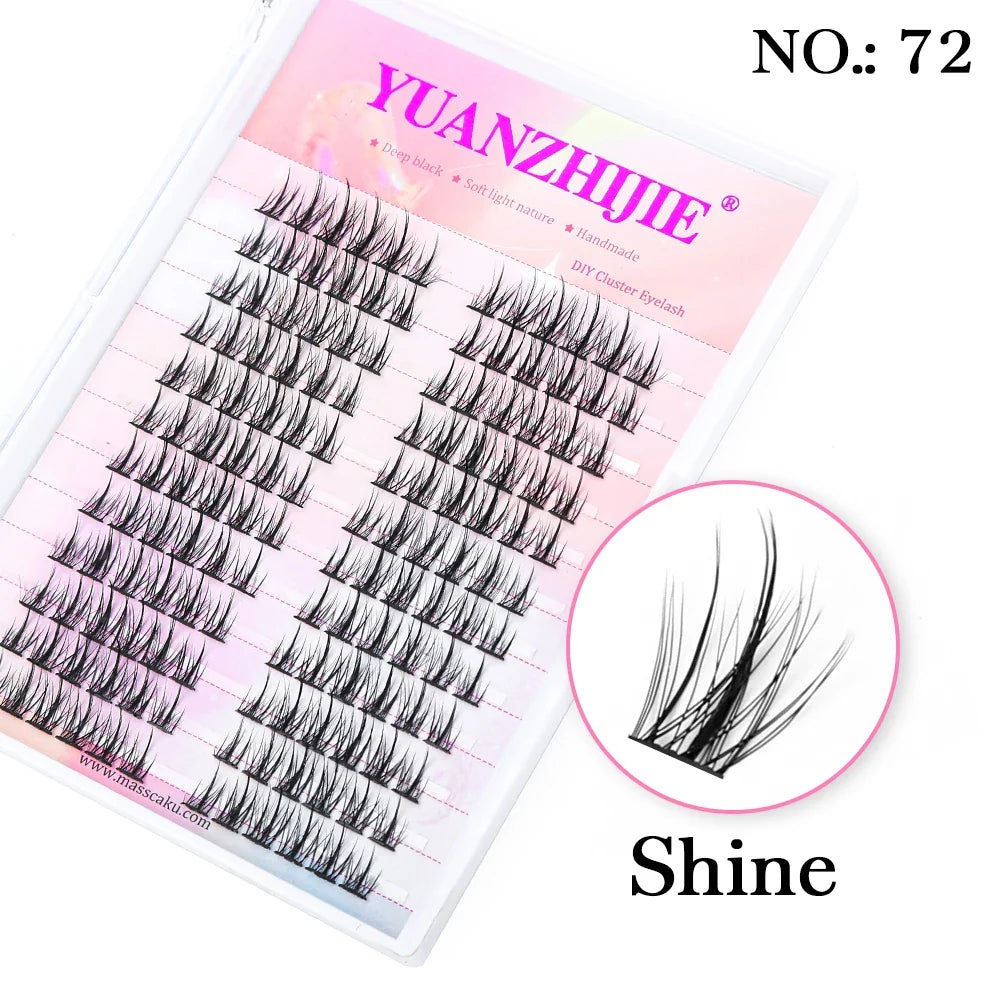 Mix Color 144 Russian Volume False Eyelashes Natural Soft Cluster Segment Lashes - 24 Timmar Deals