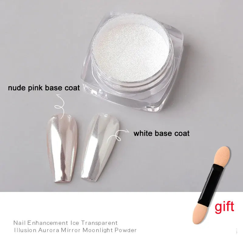 1 burk Plätering Aurora Chrome Nail Powder Högglans Moonlight Mirror Fint Glitter Pigment Aurora Pearl - 24 Timmar Deals