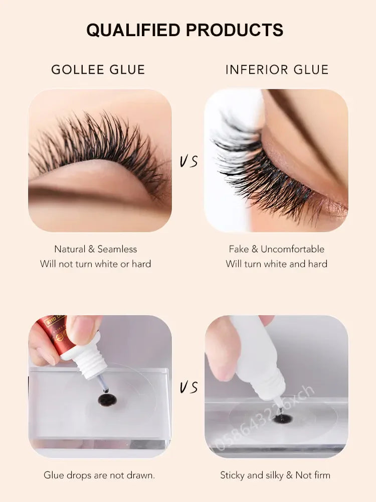 Gollee 5ml Eyelash Extension Glue 0.5 Second Fast Drying False Eye Lash Extension Glue Gollee Super Bonder Eyelash Glue Primer - 24 Timmar Deals
