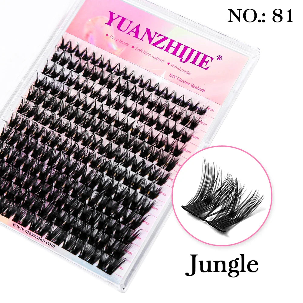 Mix Color 144 Russian Volume False Eyelashes Natural Soft Cluster Segment Lashes - 24 Timmar Deals