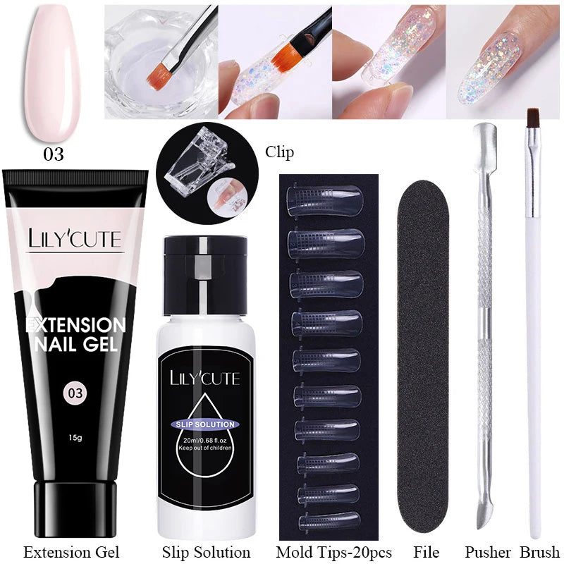 15ml Polygel Nail Extension Set - 24 Timmar Deals