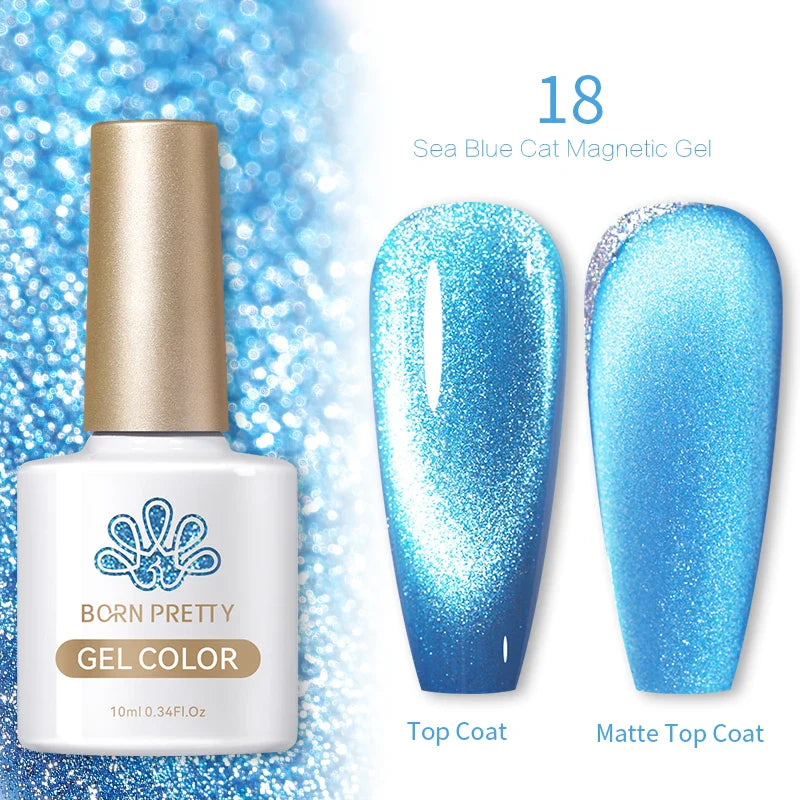 Reflekterande Cat Magnetic Gellack 10ML Silver Shinning Glitter Vernis Semi Permanent Soak Off Magnetic UV Gel - 24 Timmar Deals