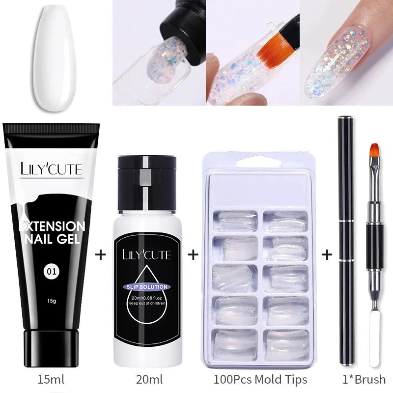 15ml Polygel Nail Extension Set - 24 Timmar Deals
