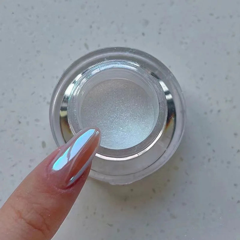 1 burk Plätering Aurora Chrome Nail Powder Högglans Moonlight Mirror Fint Glitter Pigment Aurora Pearl - 24 Timmar Deals
