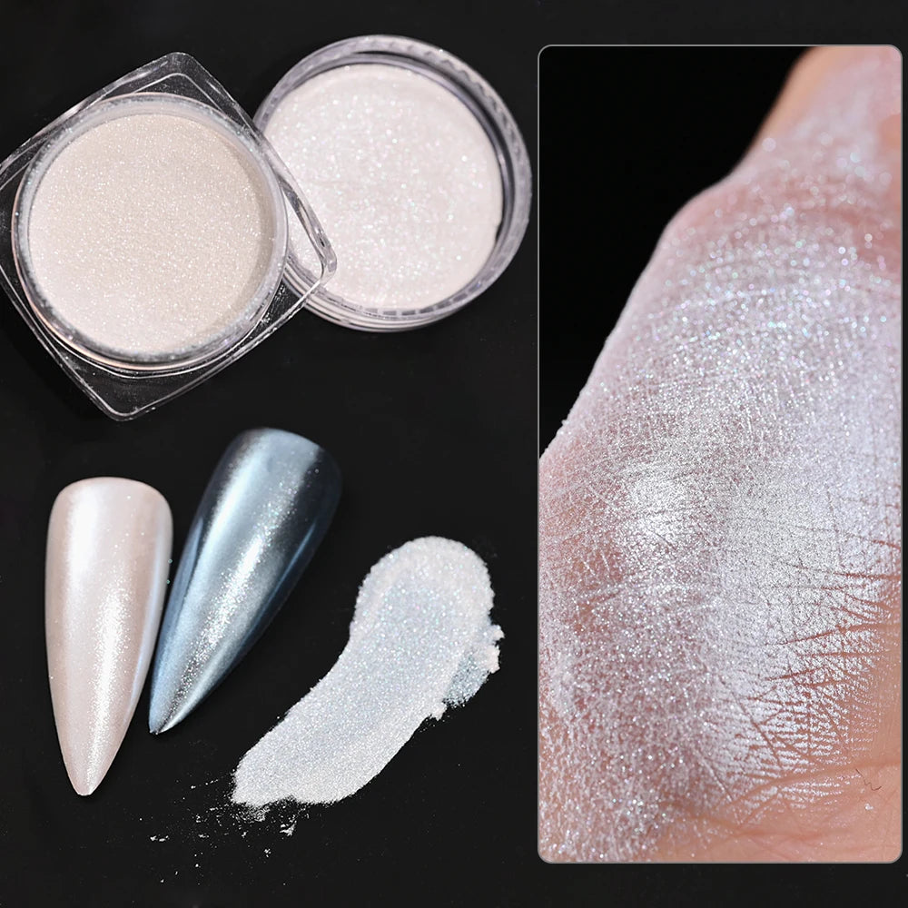 1 burk Plätering Aurora Chrome Nail Powder Högglans Moonlight Mirror Fint Glitter Pigment Aurora Pearl - 24 Timmar Deals