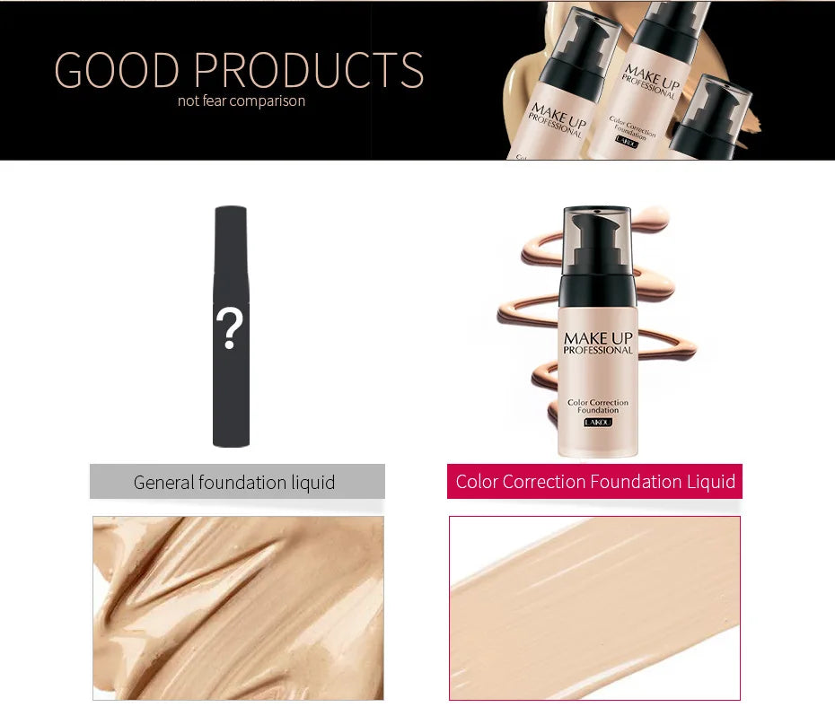 Professional Face Liquid Foundation Cream Full Coverage Concealer Moisturizing Oil Control Foundation Base Brighten Face Makeup - 24 Timmar Deals