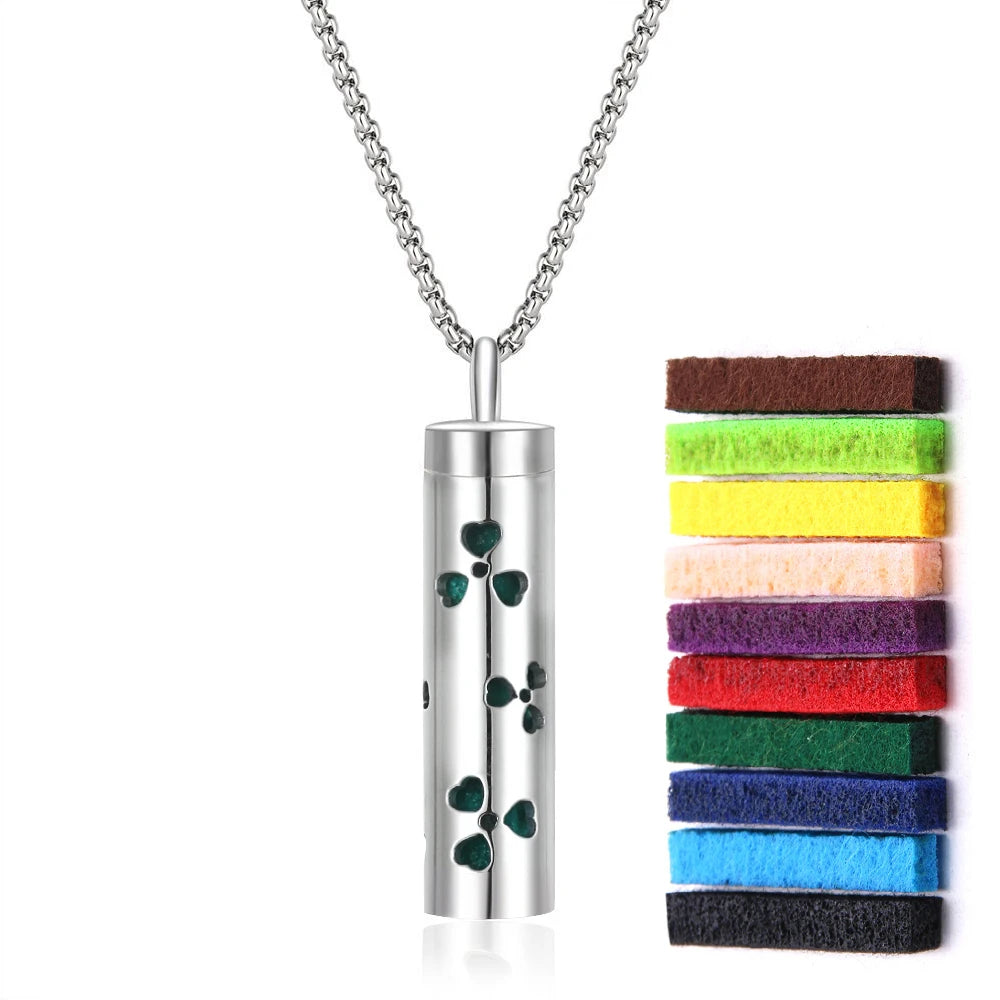 Aromaterapi Halsband Diffuser hänge 316L medaljong i rostfritt stål - 24 Timmar Deals
