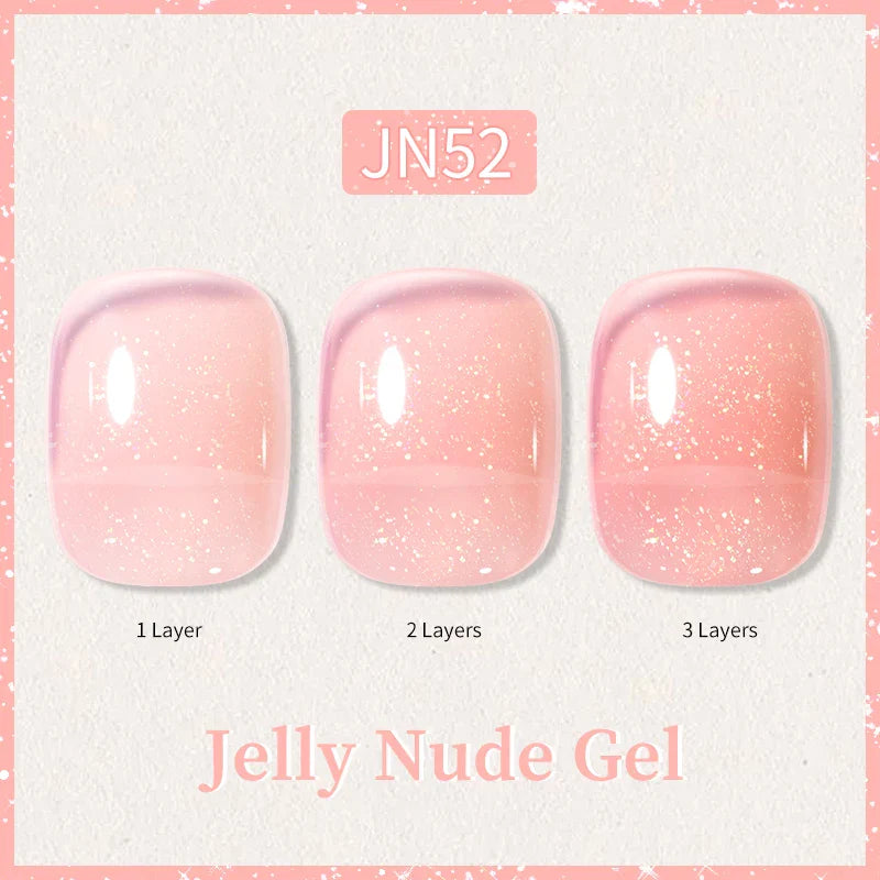 Transparent Jelly Nude Gellack 10ml Sheer Glitter Crystal Varnish - 24 Timmar Deals