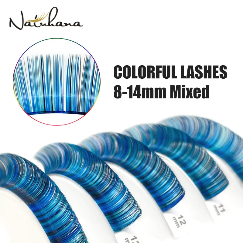 Mix Color Lashes Soft Natural Synthetic Mink Rainbow Colored Eyelash C/D Curl Eyelashes Extensions Eye Makeup - 24 Timmar Deals