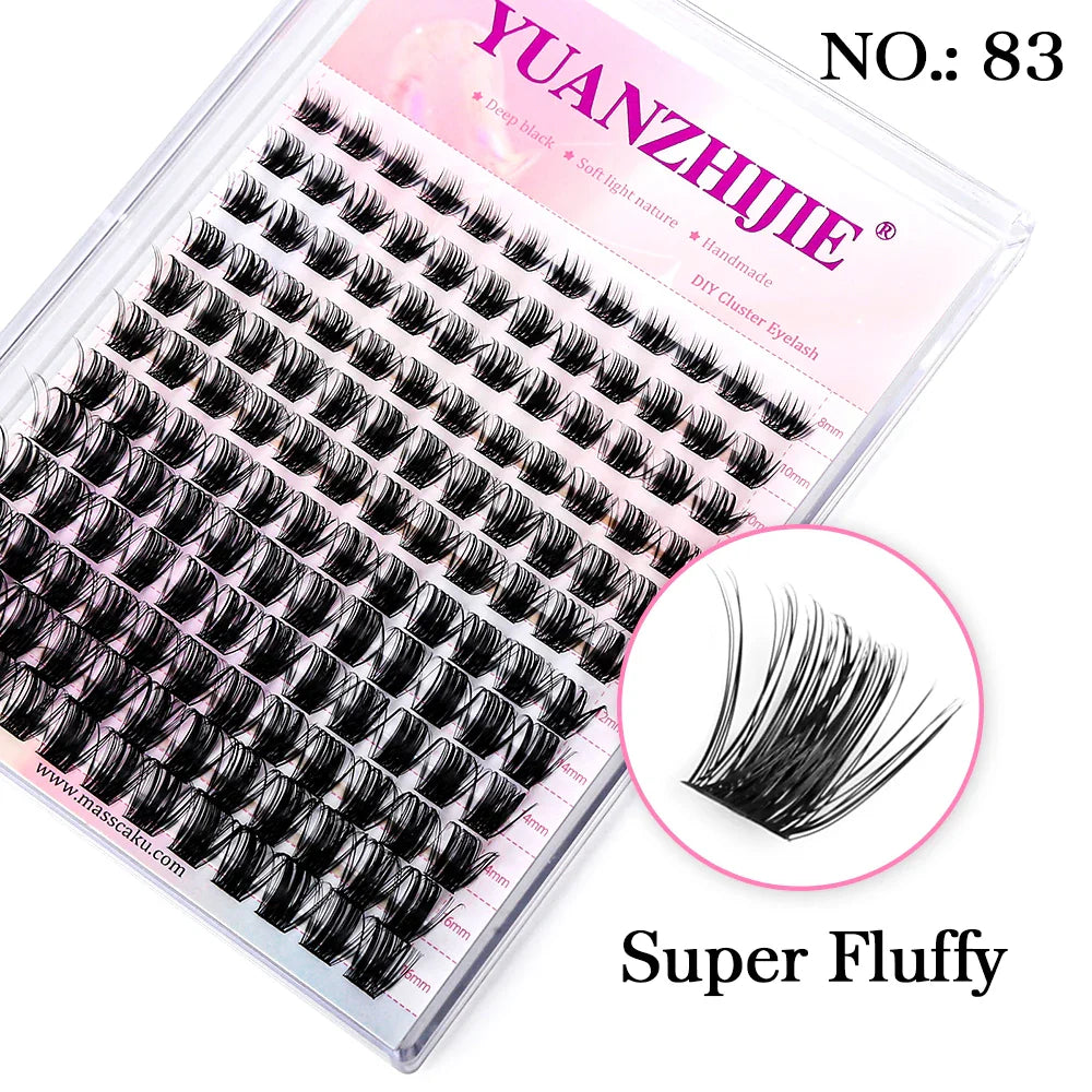 Mix Color 144 Russian Volume False Eyelashes Natural Soft Cluster Segment Lashes - 24 Timmar Deals