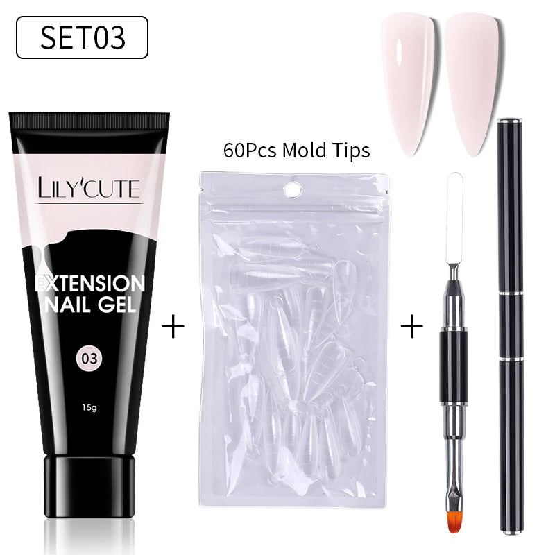 15ml Polygel Nail Extension Set - 24 Timmar Deals