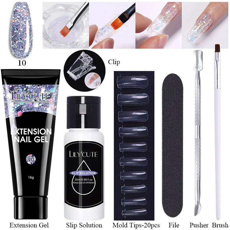 15ml Polygel Nail Extension Set - 24 Timmar Deals