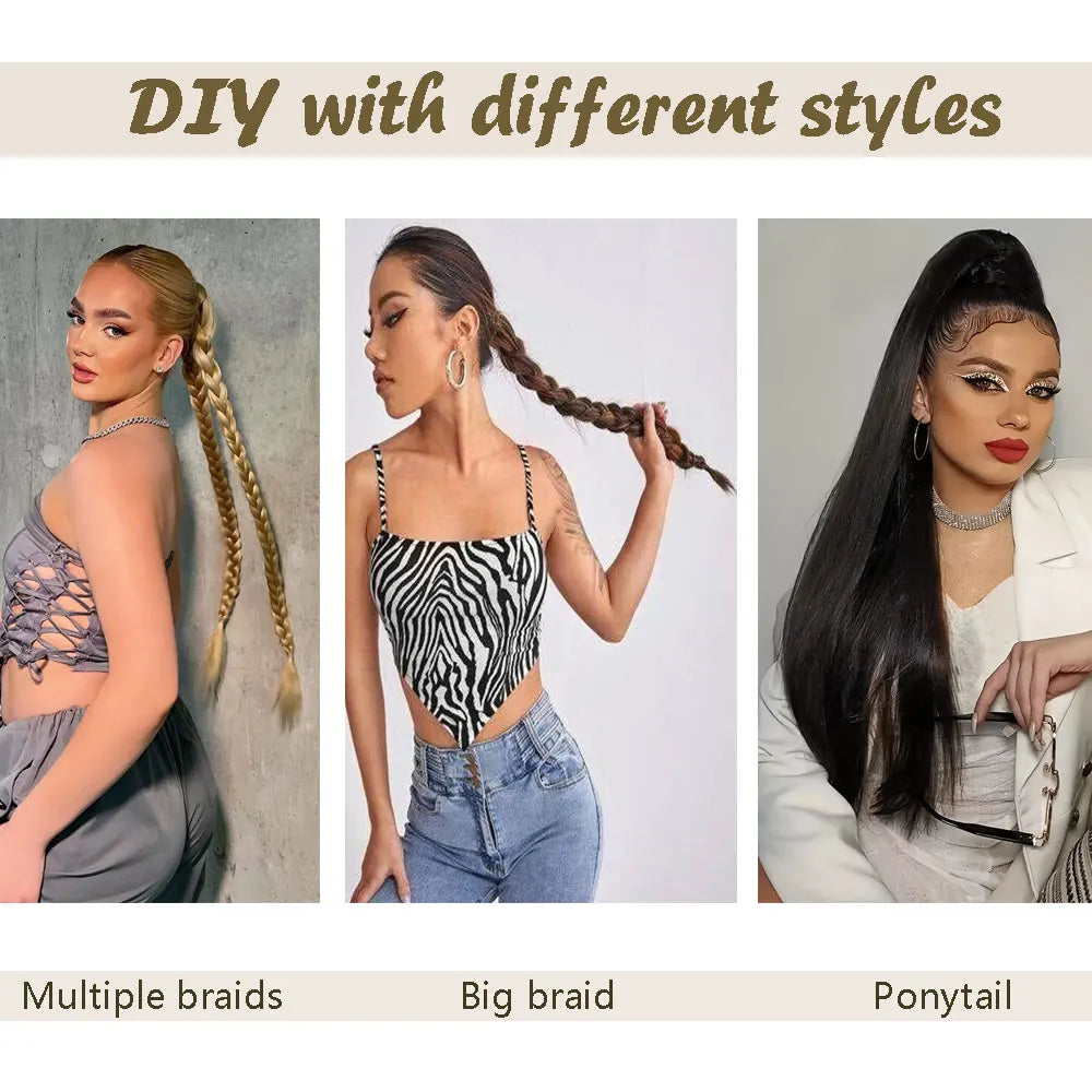 Syntetisk rak Ponytail,hästsvans-hårförlängning - 24 Timmar Deals