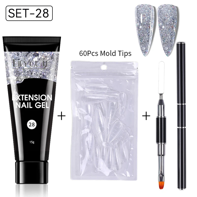 15ml Polygel Nail Extension Set - 24 Timmar Deals
