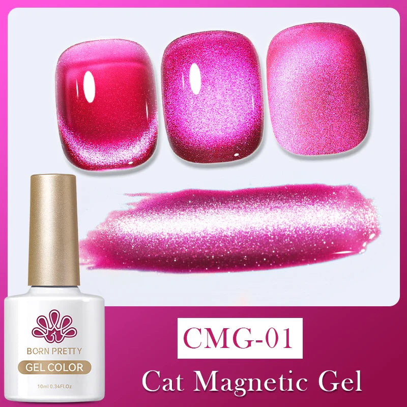 10ml Magic Cat Magnetic Gel Nail Polish Sparking Aurora Silver Effect Soak Off UV Gel Varnis Semi-Transparent - 24 Timmar Deals