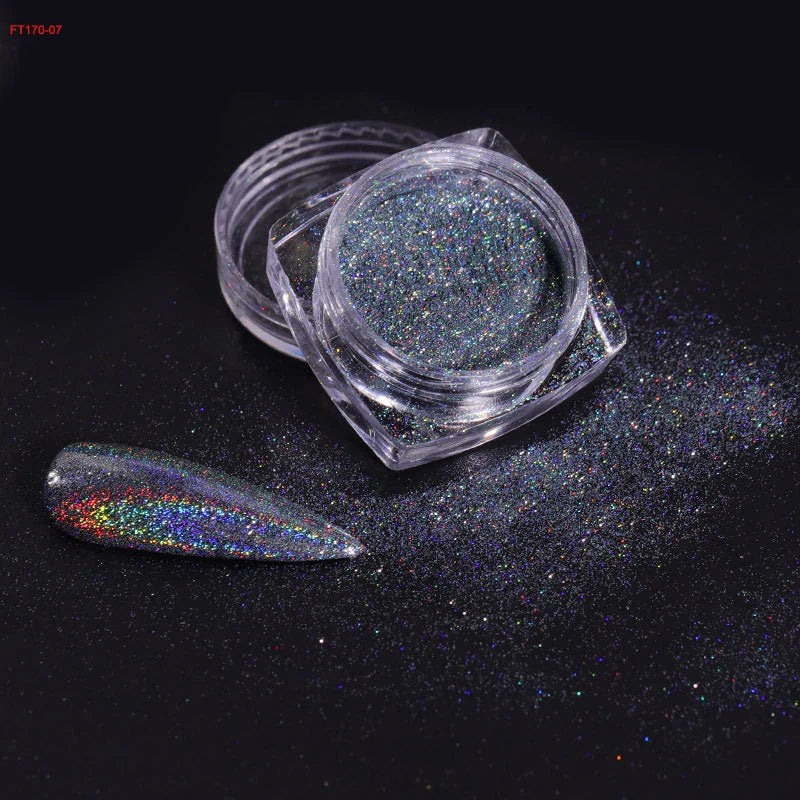 Holographic Nail Powder Net-2g Chrome Laser Mirror Glitter - 24 Timmar Deals
