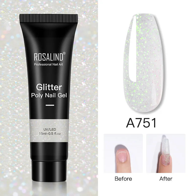 15/30 ml Poly Nail Gel Semi Permanent Akryl Extension Crystal Nail Art Fast Builder Hybrid Lack UV Poly Nagellack - 24 Timmar Deals